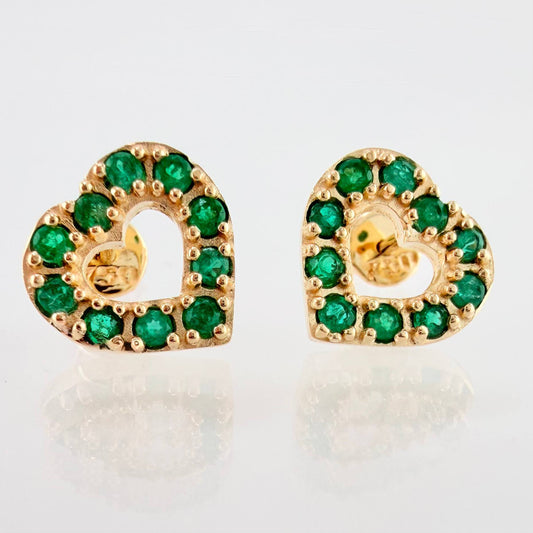 Topos Corazon Silueta Esmeraldas 5pts 3.05gr / 1.1cm / Oro Amarillo 18K *