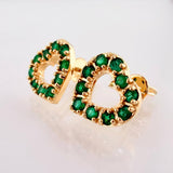 Topos Corazon Silueta Esmeraldas 5pts 3.05gr / 1.1cm / Oro Amarillo 18K *