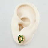 Topos Corazon Silueta Esmeraldas 5pts 3.05gr / 1.1cm / Oro Amarillo 18K *