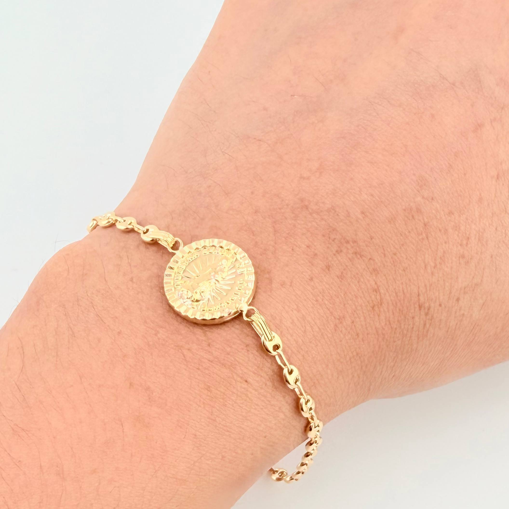 Pulso GC Herraje Virgen De Guadalupe 3.1gr / 18cm / 3.2mm Oro Amarillo 18K *