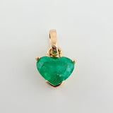 Dije Gota En Corazon Esmeraldas 70pts 0.6gr / 1.1cm / Oro Amarillo 18K ©