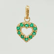 Dije Corazon Borde Grueso Esmeraldas 18pts 1.4gr / 1.7cm / Oro Amarillo 18K ©
