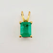Dije Rectangulo Abultado Esmeralda 1 Qts 1gr / 1.4cm / Oro Amarillo 18K ©