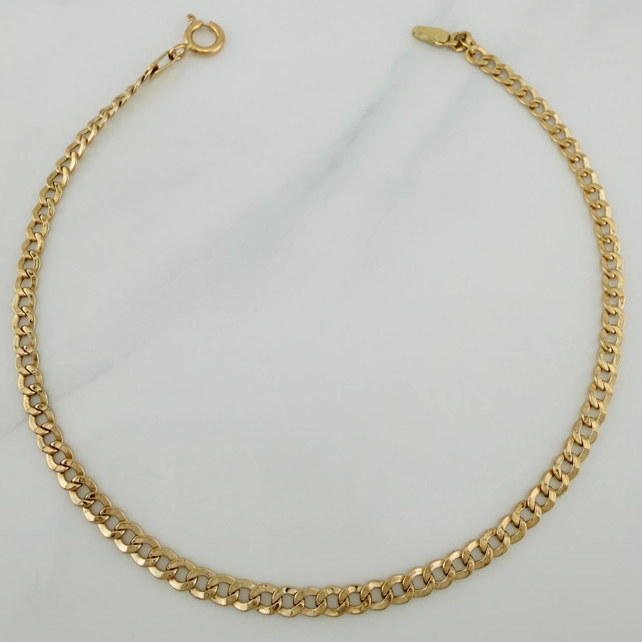 Tobillera Cubana 2.15 g / 24.2 cm / 3.52 mm Oro Amarillo 18K