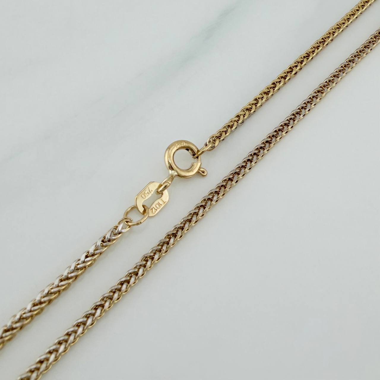 Cadena Franco 2.9 g / 50 cm / 1.41 mm Dos Oros Amarillo Blanco 18K