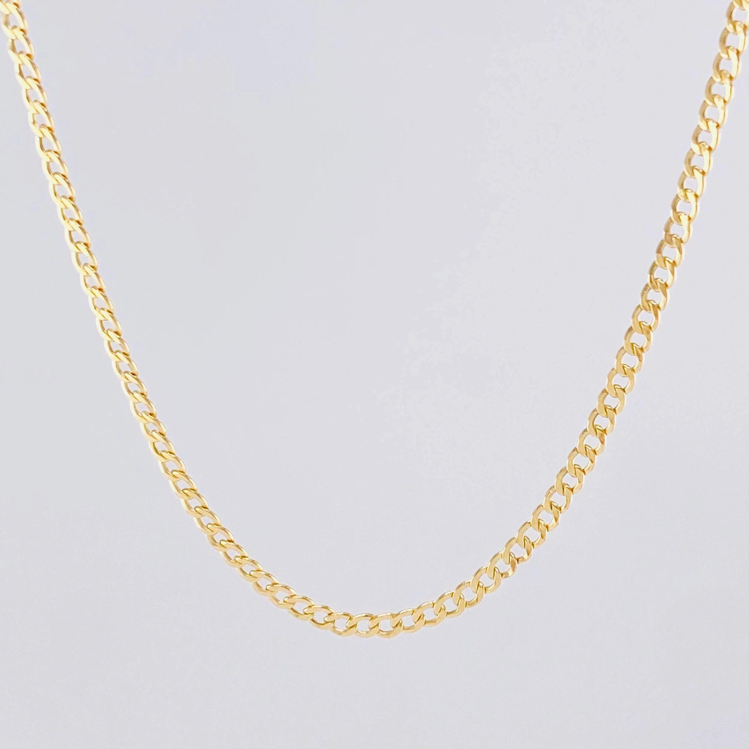 Cadena Cubana 3g / 60cm / 2.5mm Oro Amarillo 18K