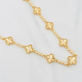 Cadena Halo Trebol Diamantado 28.2g / 50cm / 9.36mm Oro Amarillo 18K