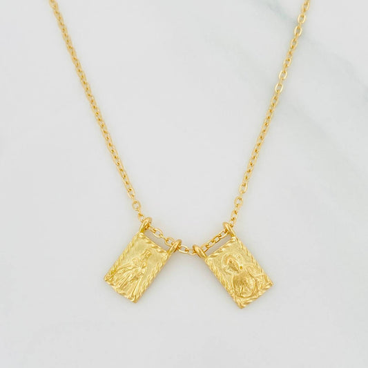 Cadena Aro Seguido Escapulario 3.85g / 45cm / 1.3mm Oro Amarillo 18K
