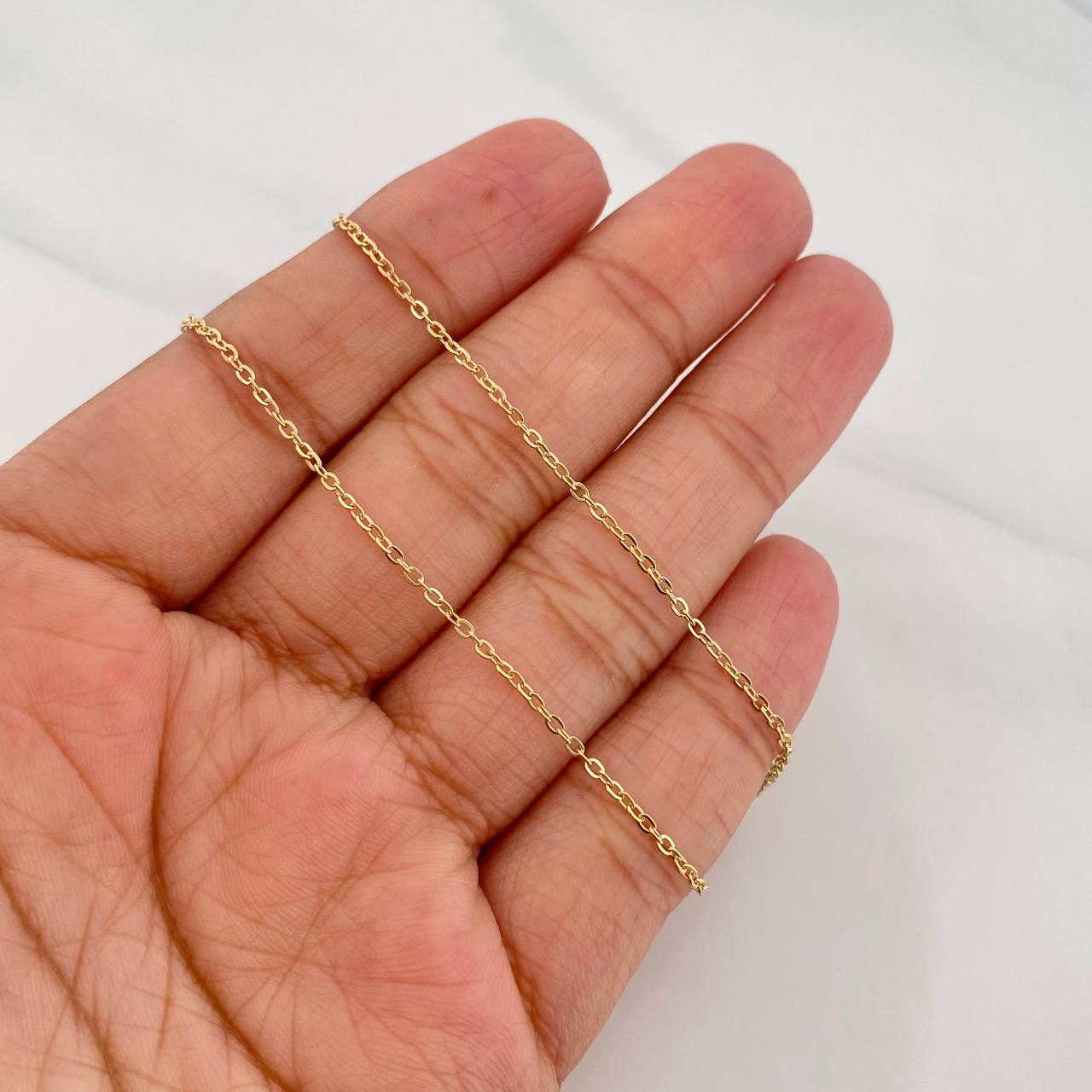 Cadena Aro Seguido Escapulario 3.85g / 45cm / 1.3mm Oro Amarillo 18K