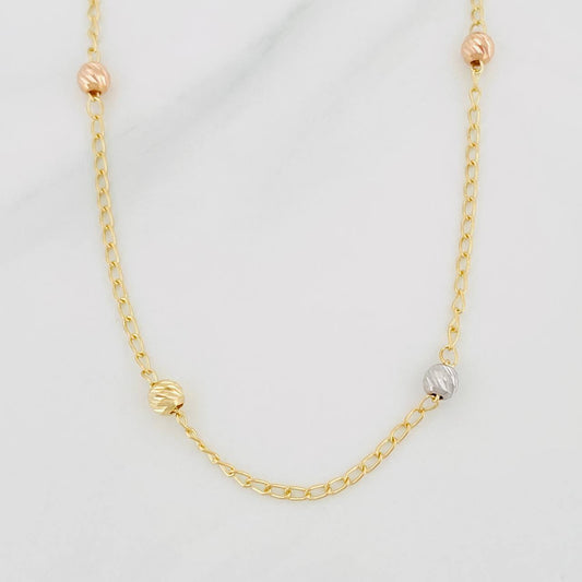 Cadena Espiga 3.15g / 40cm / 1.6mm Tres Oros 18K