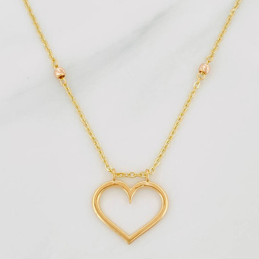 Cadena Aro Seguido Corazon 4.1g / 45cm / 1.32mm Tres Oros 18K