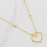 Cadena Aro Seguido Corazon 4.1g / 45cm / 1.32mm Tres Oros 18K