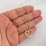 Cadena Aro Seguido Corazon 4.1g / 45cm / 1.32mm Tres Oros 18K