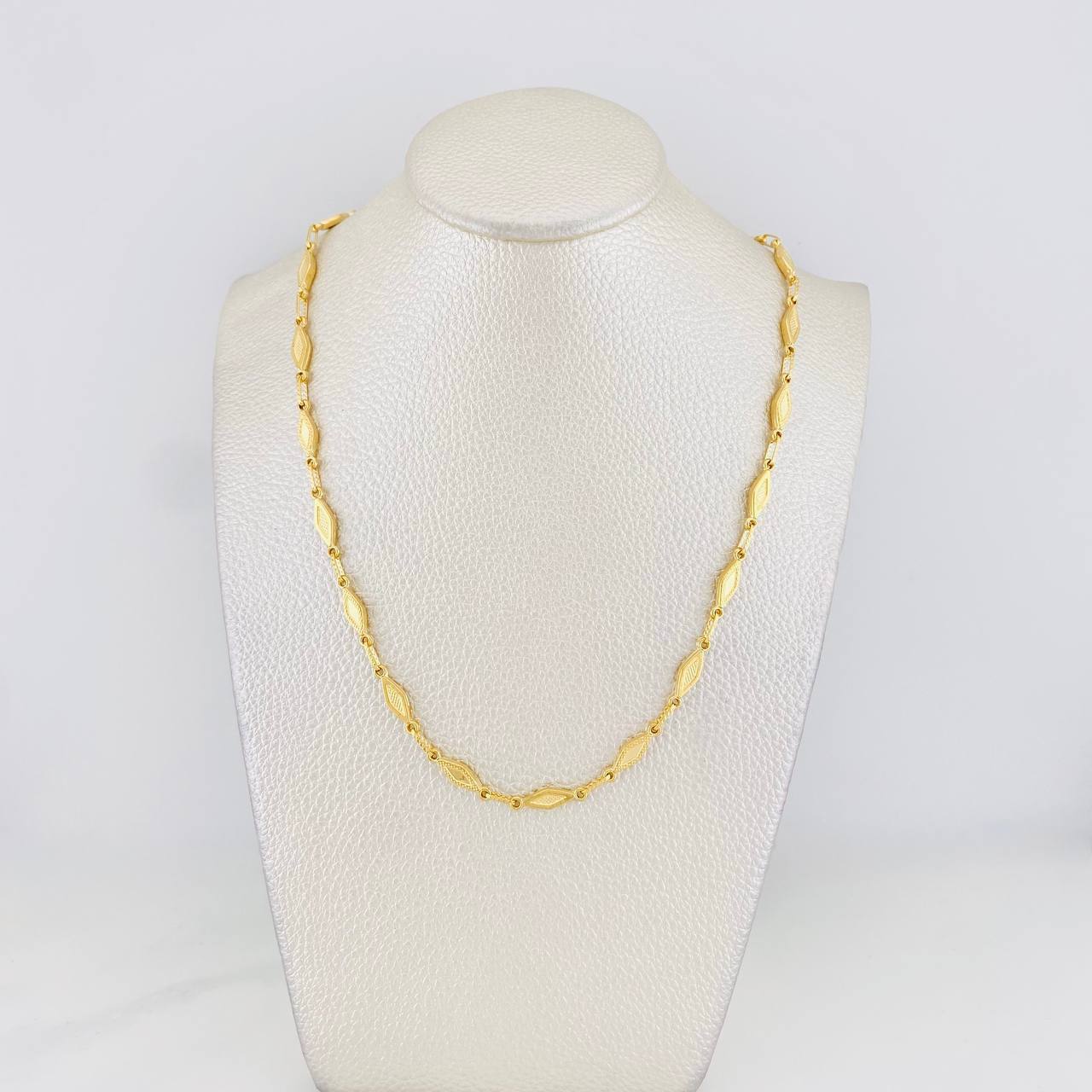 Cadena Rustica Rombos 8.2g / 45cm / 4.16mm Oro Amarillo 18K