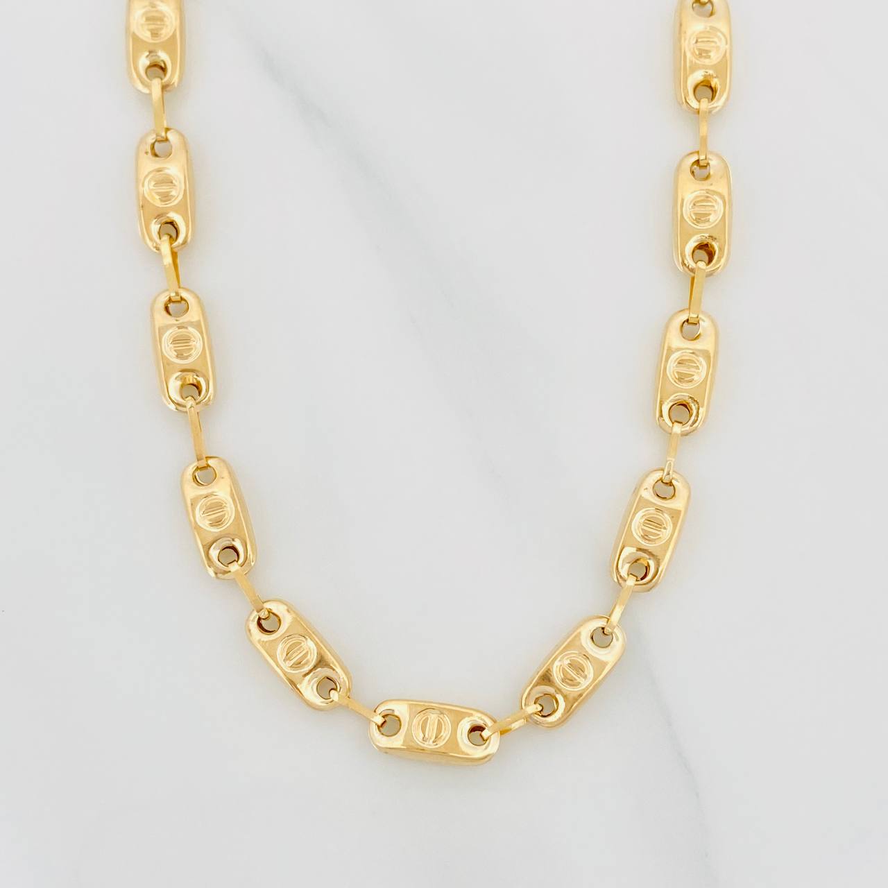 Cadena Rustica Tornillo 14.4g / 60cm / 5.04mm Oro Amarillo 18K