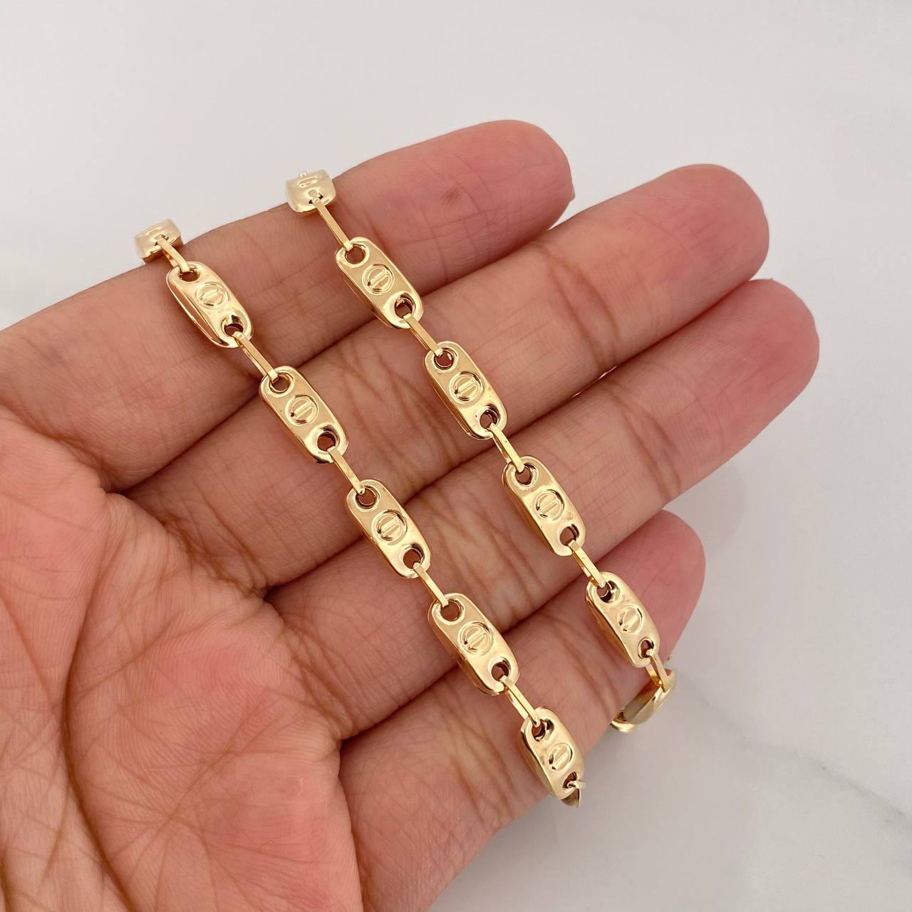 Cadena Rustica Tornillo 14.4g / 60cm / 5.04mm Oro Amarillo 18K