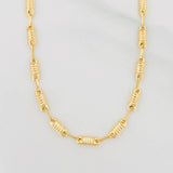 Cadena Rustica Cilindro 7.5g / 50cm / 3.17mm Oro Amarillo 18K