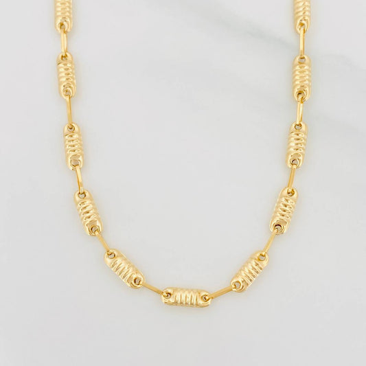 Cadena Rustica Cilindro 7.3g / 50cm / 3.31mm Oro Amarillo 18K