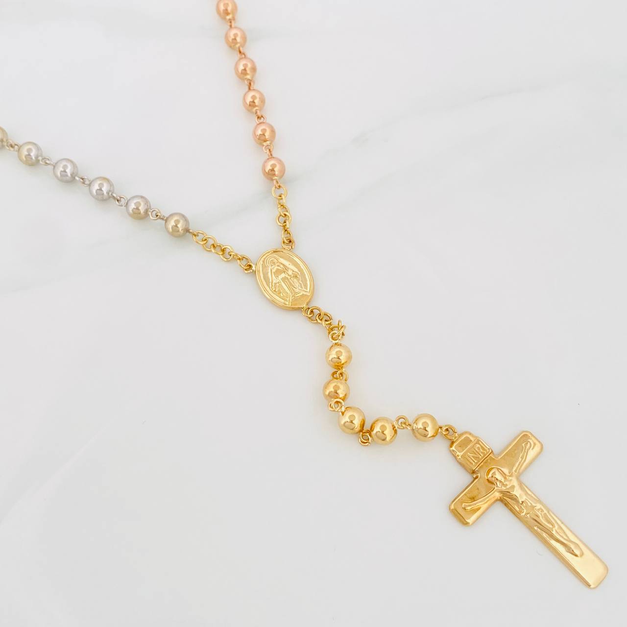 Rosario Virgen Milagrosa 24g / 60cm / 5mm Tres Oros 18K