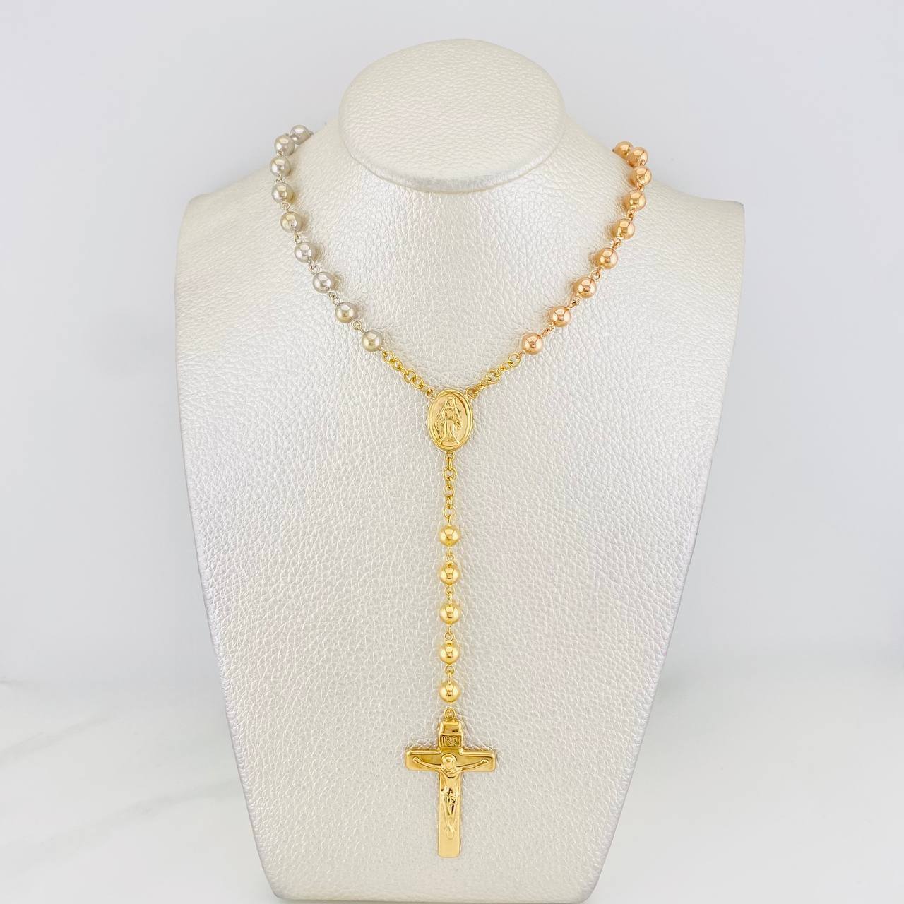 Rosario Virgen Milagrosa 24g / 60cm / 5mm Tres Oros 18K