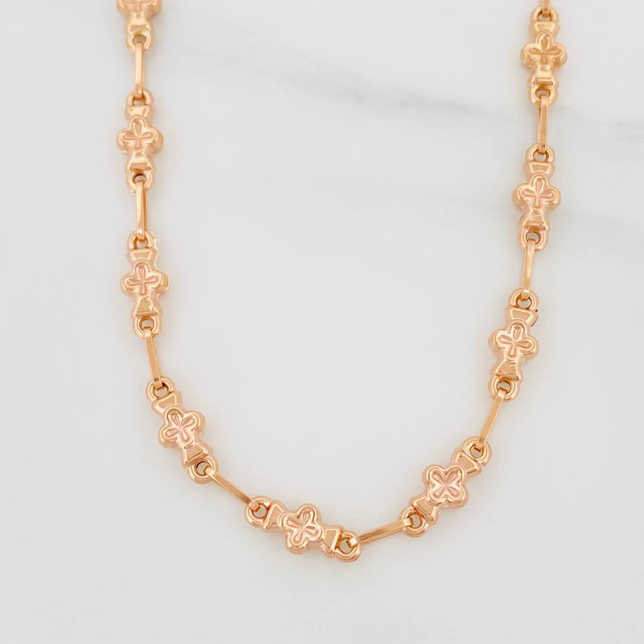 Cadena Rustica Trebol 8.4g / 45cm / 5.19mm Oro Rosa 18K