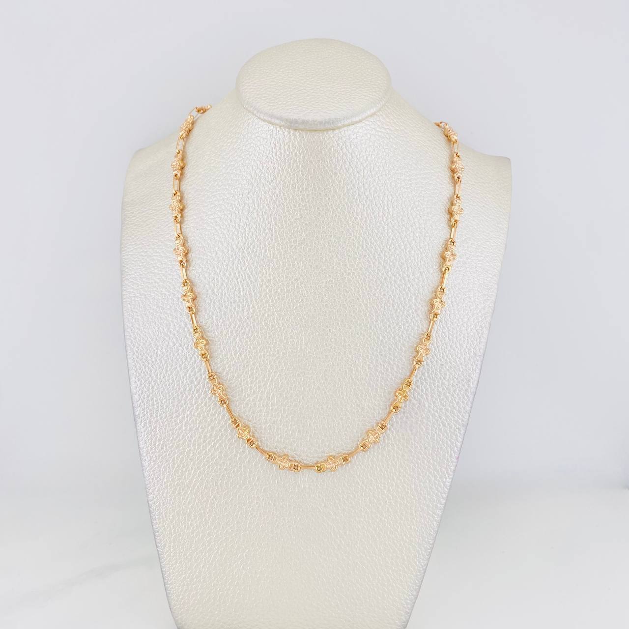Cadena Rustica Trebol 8.4g / 45cm / 5.19mm Oro Rosa 18K