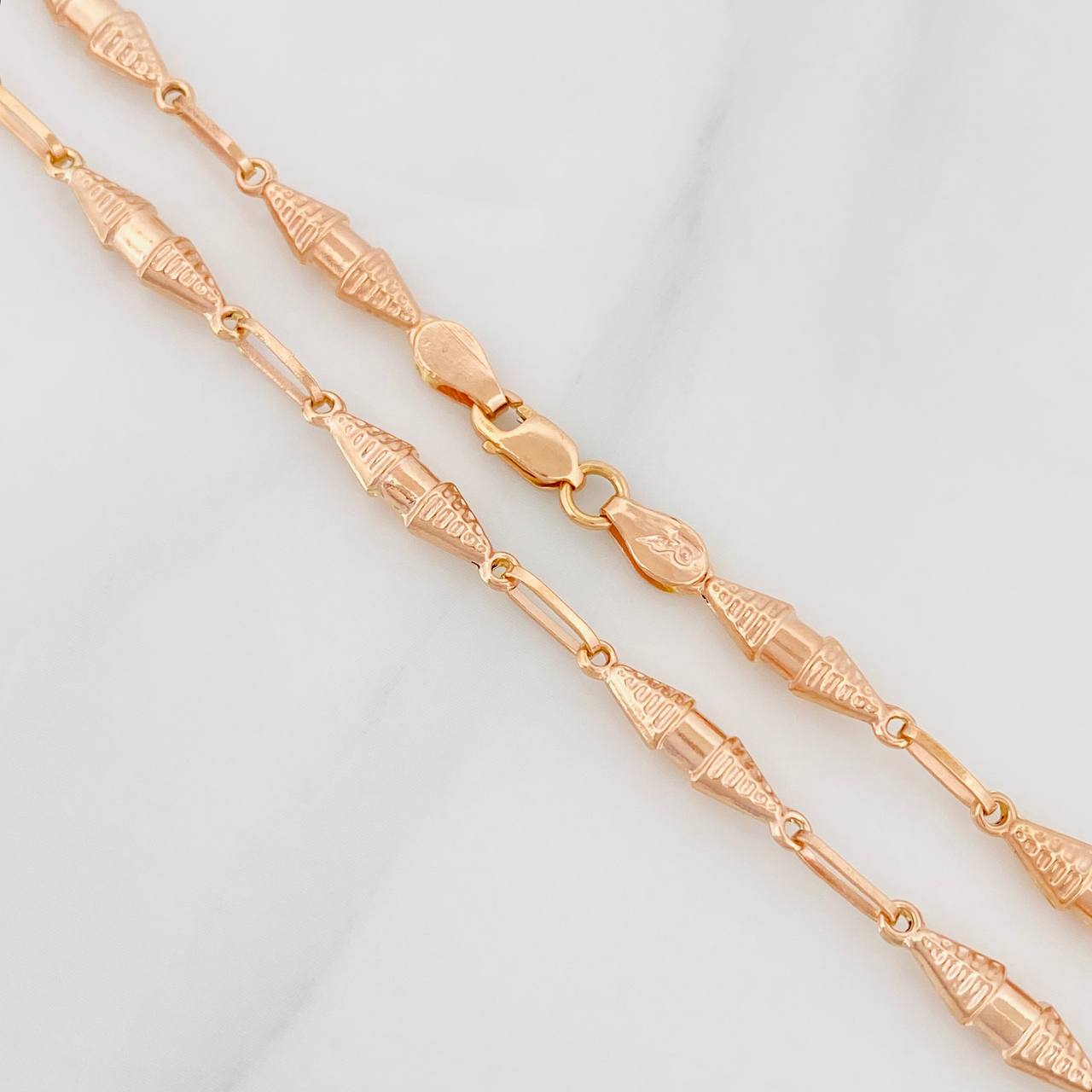 Cadena Rustica Dubai 6.9g / 45cm / 3.15mm Oro Rosa 18K
