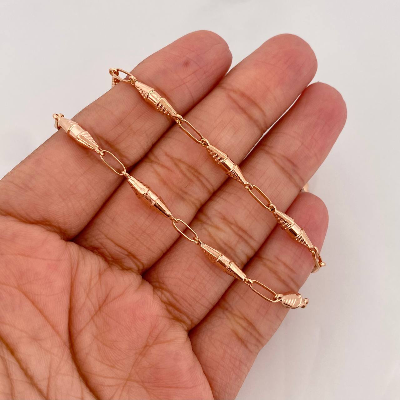 Cadena Rustica Dubai 6.9g / 45cm / 3.15mm Oro Rosa 18K