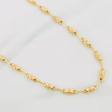 Cadena Rustica Barril 8.55g / 60cm / 3.33mm Oro Amarillo 18K
