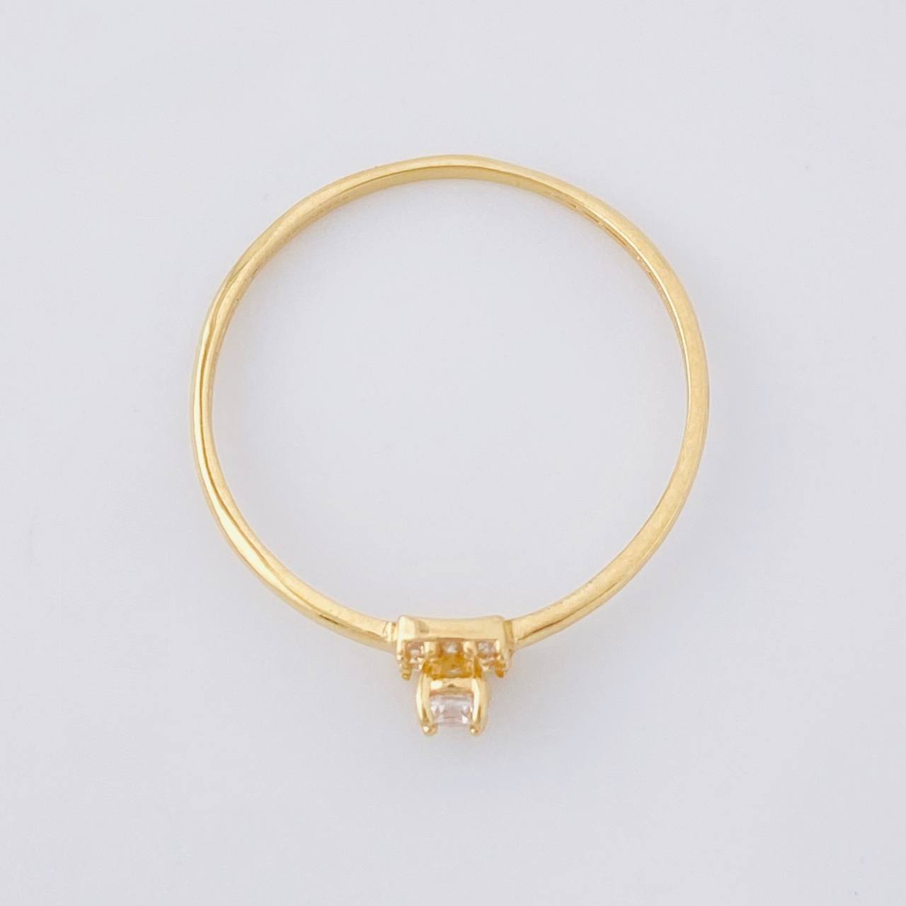 Anillo Solitario Cuadrado 0.75g / T6 1/2 Oro Amarillo 18K