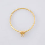 Anillo Solitario Cuadrado 0.75g / T6 1/2 Oro Amarillo 18K