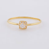 Anillo Solitario Cuadrado 0.75g / T6 1/2 Oro Amarillo 18K