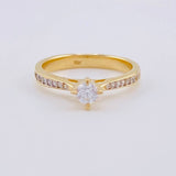 Anillo Solitario Cuatro Garras 2.7g / T6 Oro Amarillo 18K