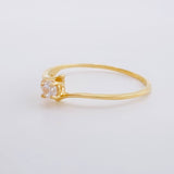 Anillo Solitario Brazo Pave 1.1g / T7 1/4 Oro Amarillo 18K