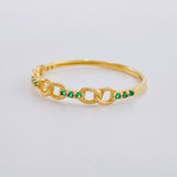 Anillo Eslabones Intercaladas 1g / T7 1/4 Oro Amarillo 18K