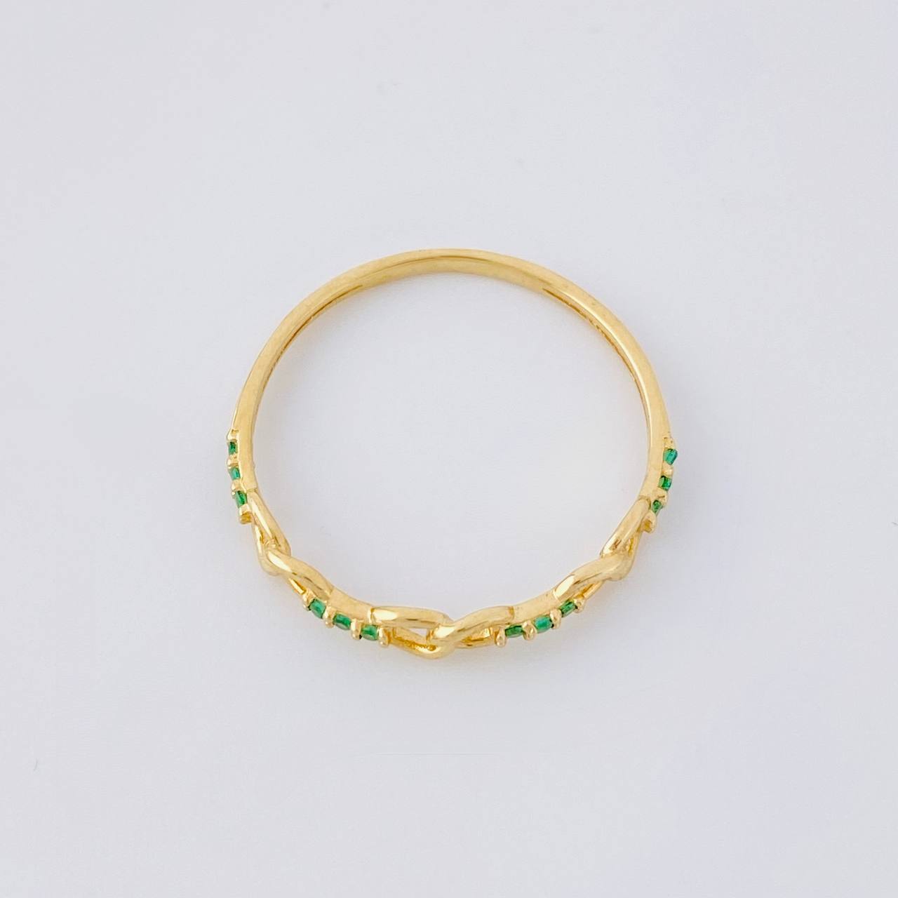 Anillo Eslabones Intercaladas 1g / T7 1/4 Oro Amarillo 18K