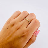 Anillo Eslabones Intercaladas 1g / T7 1/4 Oro Amarillo 18K