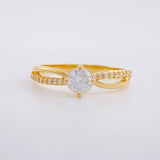 Anillo Solitario Entrelazado 2.4g / T7 Oro Amarillo 18K