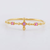 Anillo Cruz de Esferas 0.7g / T6 1/2 Oro Amarillo 18K