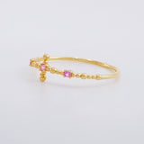 Anillo Cruz de Esferas 0.7g / T6 1/2 Oro Amarillo 18K