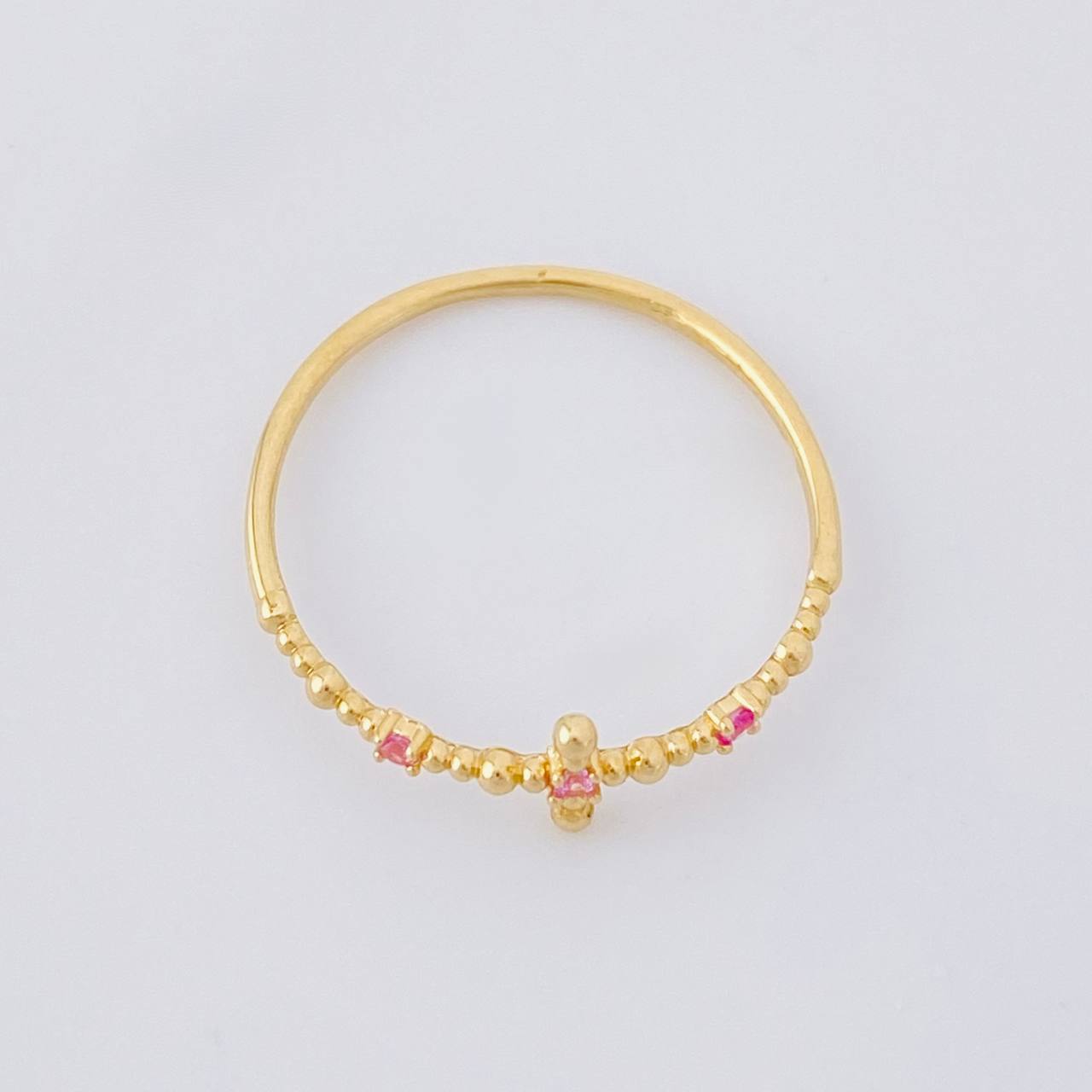 Anillo Cruz de Esferas 0.7g / T6 1/2 Oro Amarillo 18K