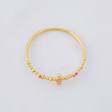 Anillo Cruz de Esferas 0.7g / T6 1/2 Oro Amarillo 18K