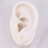 Topos Trébol Diamantado 0.4g / 3.5mm Oro Amarillo 18K