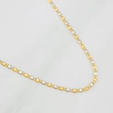 Cadena Escalera Plana 2.2g / 60cm / 1.45mm Dos Oros Amarillo Blanco 18K