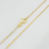 Cadena Escalera Plana 2.2g / 60cm / 1.45mm Dos Oros Amarillo Blanco 18K