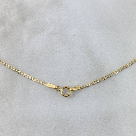 Cadena Plana Diamantada 1.45gr / 45cm / 1.4mm Tres Oros +3