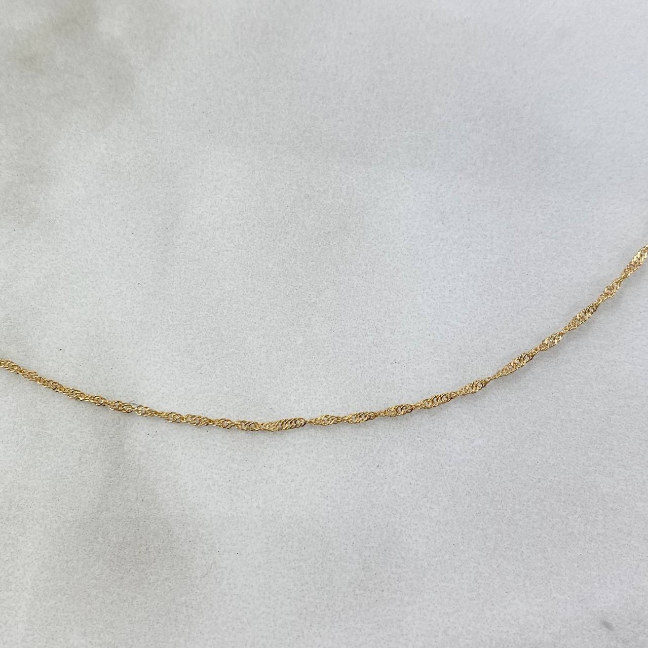 Cadena Singapur 1.1gr / 45cm / 0.6mm Oro Amarillo +3