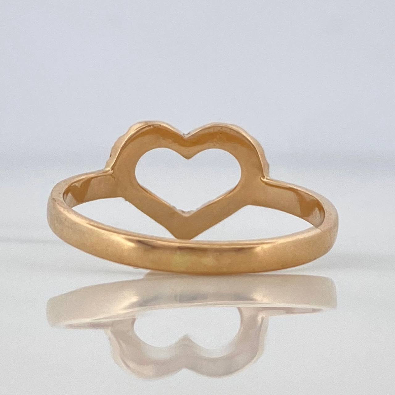 Anillo Silueta Corazon 2.45 g / T8 Oro Amarillo 18K