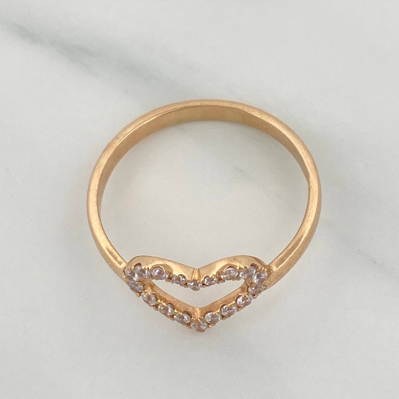 Anillo Silueta Corazon 2.45 g / T8 Oro Amarillo 18K