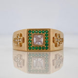 Anillo Cuadro Cruces 6.5 g / T11 Oro Amarillo 18K